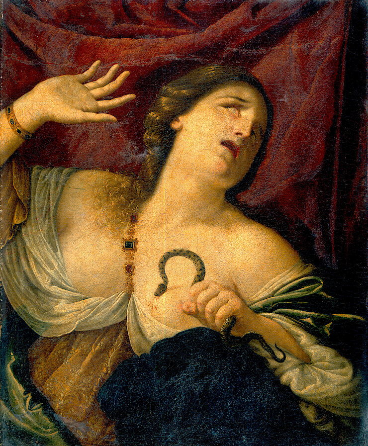 Anonyme (Ecole Italienne) - Le Suicide de Cléopâtre - XVIIe siècle