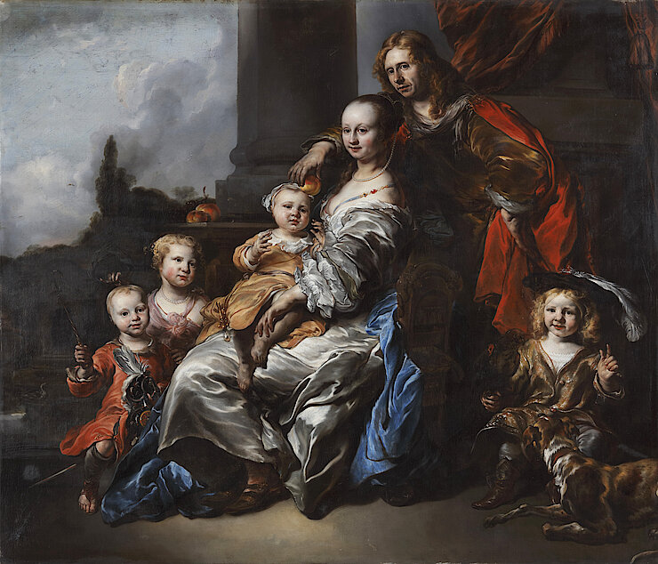 Jan Van Noort - Portrait d'une famille hollandaise - XVIIe siècle