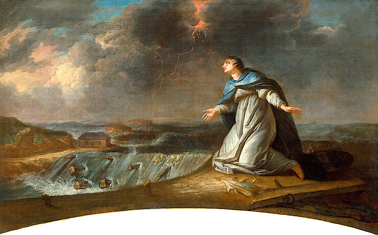 Jean Baptiste DESCAMPS - Rupture du batardeau qui fermait le port de Dunkerque, 1720, 31 décembre - 1756-1758