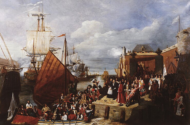 Amédée Jean Nicolas de TAVERNE - Débarquement de Jean Bart à Dunkerque après la bataille de Texel - 1840